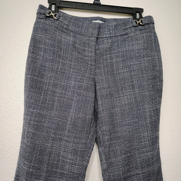 New York & Company Gray and White Stretch Trousers Pants Sz 6P - Picture 9 of 12